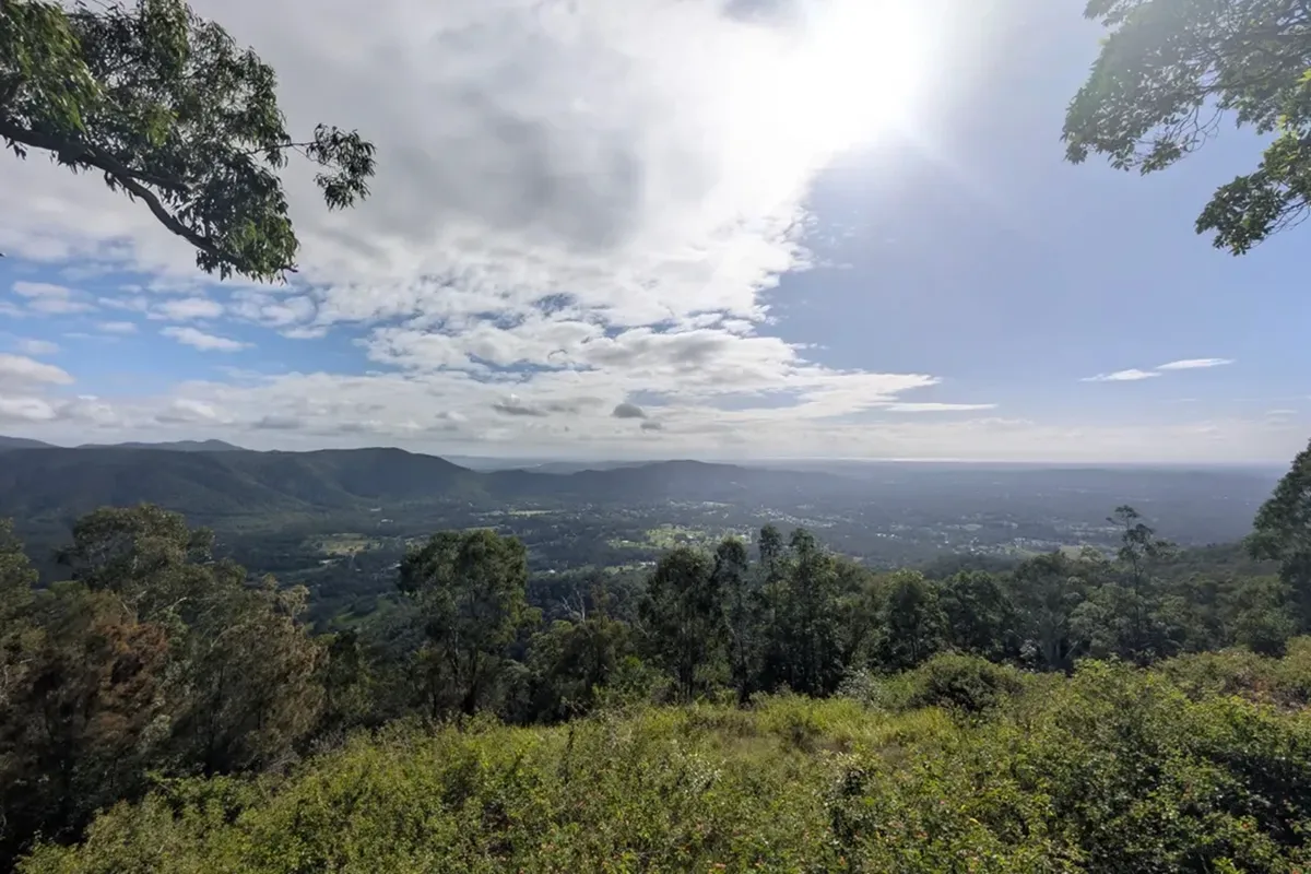 Panoramic view from Jolly's Lookout over the Brisbane Valley in the D'Aguilar Range