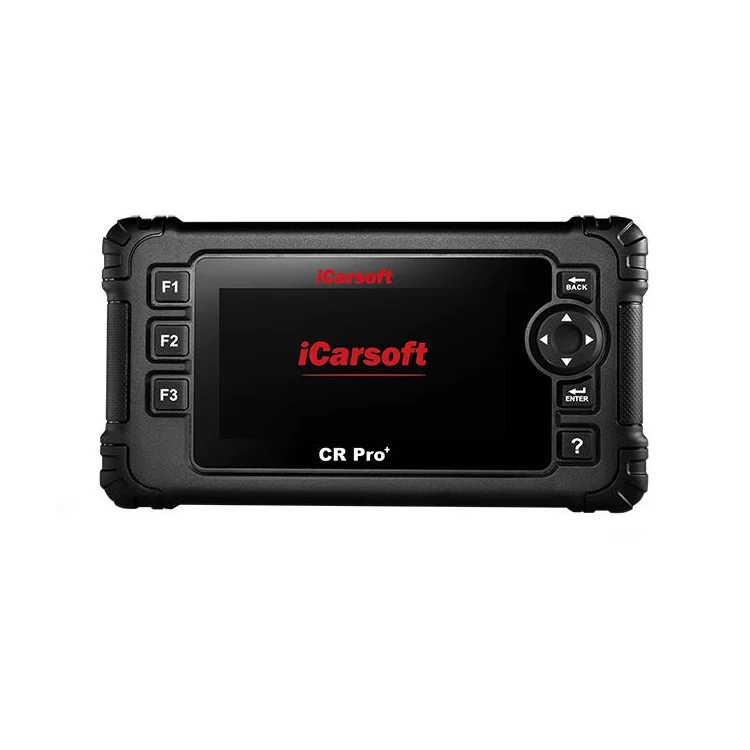 iCarsoft CR Pro+ handheld scan tool with its colour screen, F1 to F3 keys and navigation pad