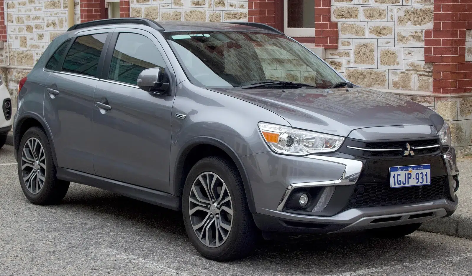 Grey 2017 Mitsubishi ASX LS small SUV, a common used CVT car, parked in Fremantle