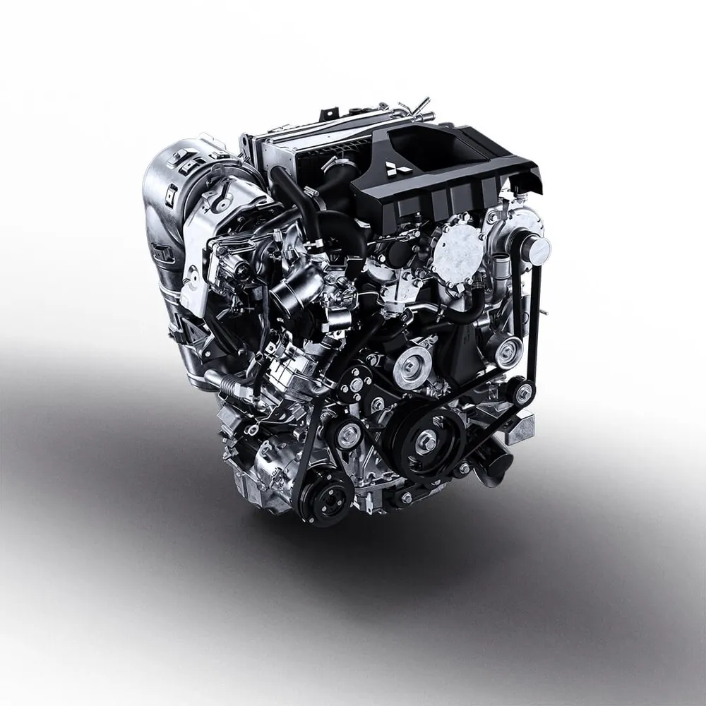 Mitsubishi 4N16 2.4-litre single-turbo diesel engine used in the 2027 Pajero, studio shot