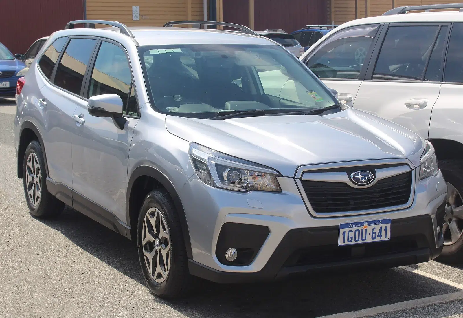 Silver 2018 Subaru Forester SK 2.5i, which uses a Lineartronic CVT, parked in Fremantle